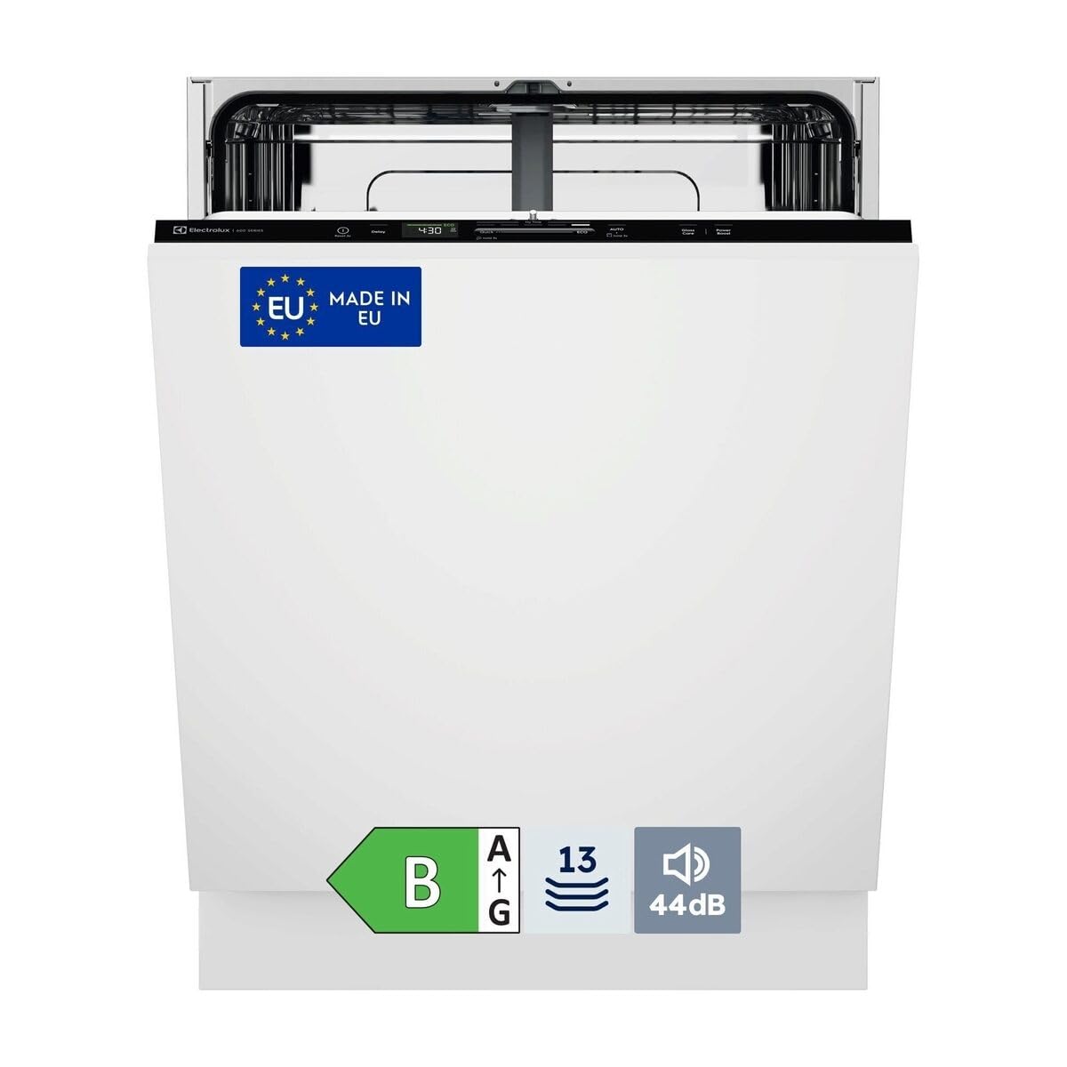 Electrolux E62LB100S Lavastoviglie da Incasso Totale 13 Coperti, Classe B, 44 dB, Motore Inverter, 360Clean, QuickSelect Connect Controllo Consumi, AirDry Tecnologia, 818x596x550 mm