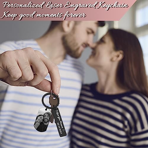 Cupike Personalized Picture Keychain - Customized Engraved Keychains With Photo Text, Personalized Gifts For Men Women Lovers thumb #1