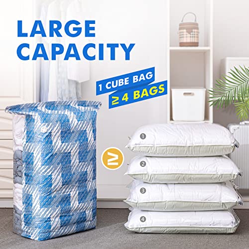 TAILI Extra Large Vacuum Storage Bags Cube 4 Jumbo Reusable Vacuum Pack Bags for Clothes Duvet Travel and Home Comforters Blankets Bedding Compression,Space Saver - Image 3