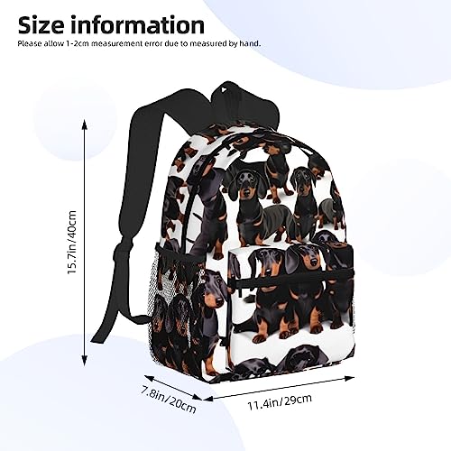 Dachshund Weiner Pet Dog Print Backpack For Women Men, Laptop Bookbag,Lightweight Casual Travel Daypack4