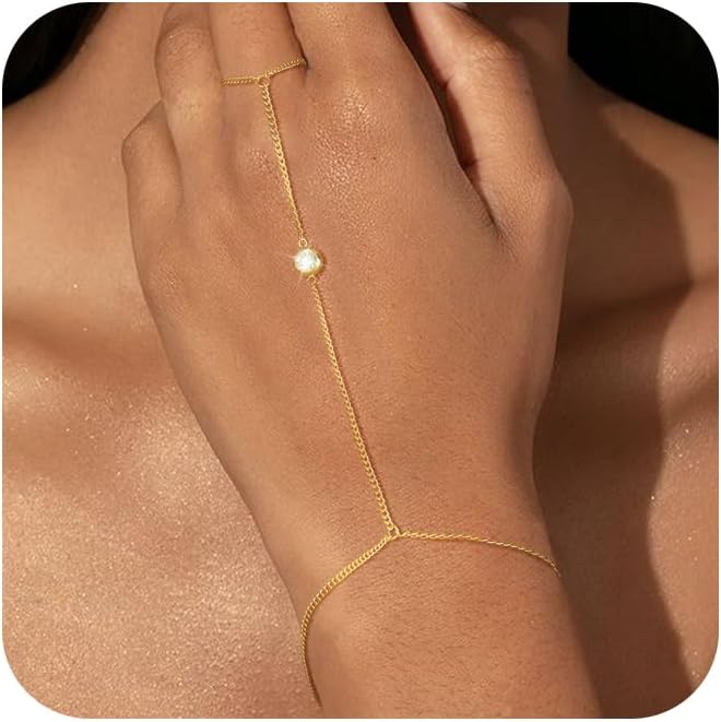 Bracelet for Women - Dainty Stack Bracelets Trendy Adjustable 14K Gold Plated Thin Paperclip Bead Box Satellite Figaro Cuban Link Chain Bracelet Set for Women Waterproof Jewelry Gift