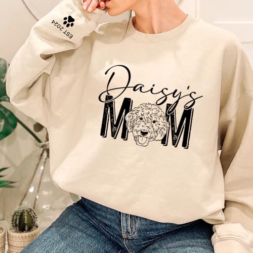 GodLover Luxury Personalized Dog Photo Unisex Sweatshirt Hoodie, Custom Pet's Mom Outline Photo, Dog Mom Dog Dad Sweatshirt, Dog Mom Gifts, Pet Lover Gifts, Gift for Dog Owners4