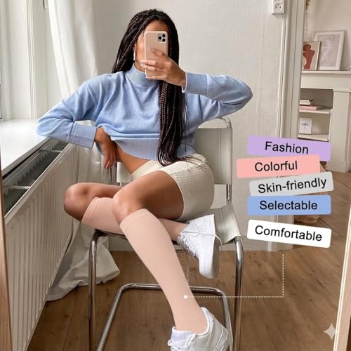 Image of 4 Pairs Compression Socks for Women Circulation-Best Support for Nurses,Running,Athletic,Travel