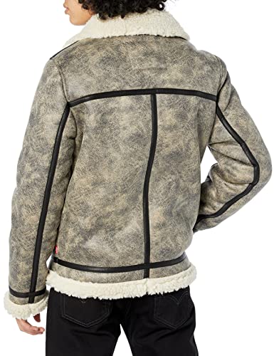 Levi's Men's Faux Shearling Rancher Aviator Jacket, Grey, XX-Large2