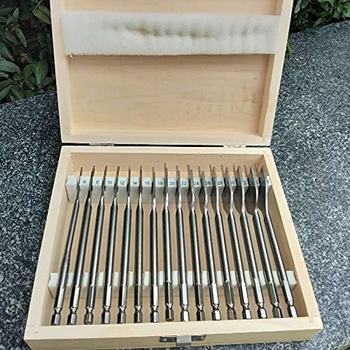 ZTBH Juegos de Brocas Juego de Brocas de Madera Plana de Madera Hex Hex Shank Spade, para 6-23mm Kit de Herramientas eléctricas de perforación de Madera Accesorios (Color : 16pcs)