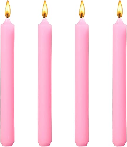 Miniatura 1 de Juego de 4 velas cónicas negras de 8 pulgadas, sin goteo y sin humo, candelabros altos, cena en casa, fiesta, boda, Halloween, iglesias, velas de