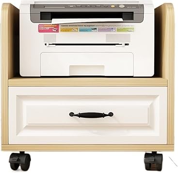 Printer Stand Office Moble Laser Printer Stand Under Desk Sturdy Rolling Table Storage Drawer Floor Stand Holder with Wheels 3D Printer Stand Color A-Large