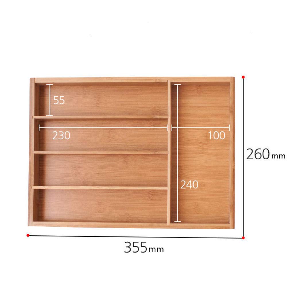 Caja de almacenamiento de vajillas Caja de almacenamiento de cocina Bambú de madera cubiertos de cubiertos Caja de cubiertos Caja de separación del cajón