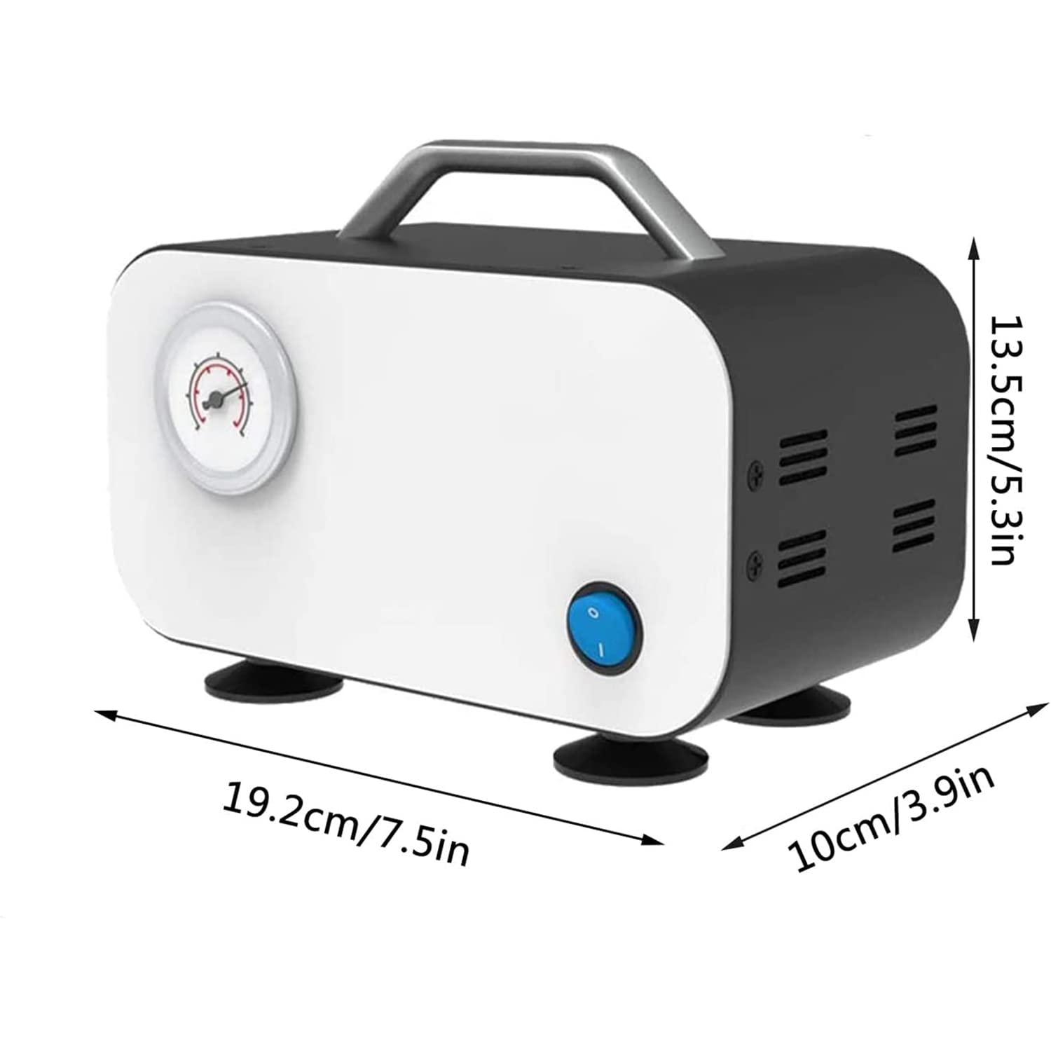Bomba de vacío de Laboratorio sin Aceite, Capacidad de Bomba rápida de 10 l por Minuto, Bomba de vacío pequeña, Motor sin Aceite de 20 W y Bomba de Membrana