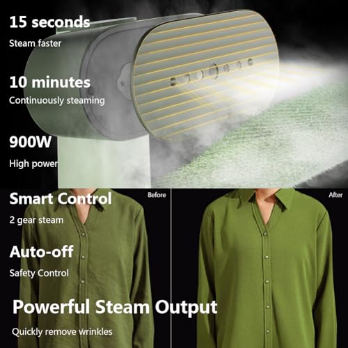 G6 Pro Smart Handheld Steamer for Clothes – Global Voltage Adaptation(100-240V), Palm-Sized & Lightweight (0.8lb), Easy Wrinkle Remover, Auto Shut-Off, Travel & Home Double Use (Green) - image 3