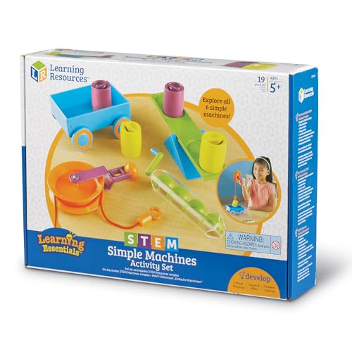 Image of Learning Resources STEM Simple Machines Activity Set | STEM Engineering Kits for Kids, Simple Machines Kit for Classroom, Pulley Machine, Engineering Activities