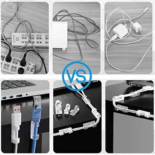 Adhesive Cable Clips 160pcs Cable Clips Organizer Drop Wire Holder Cord Management Self-Adhesive Manager Fixed Clamp Winder for Under Desk miniatura 3