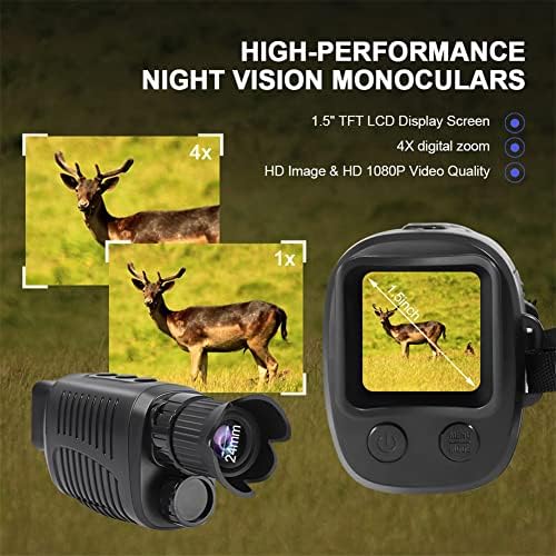 Night Vision Goggles, R7 Digital Night Vision Monocular for Complete Darkness, Infrared Night Vision Scope 1080p Full HD Save Photo & Video for Hunting, Travel, Surveillance