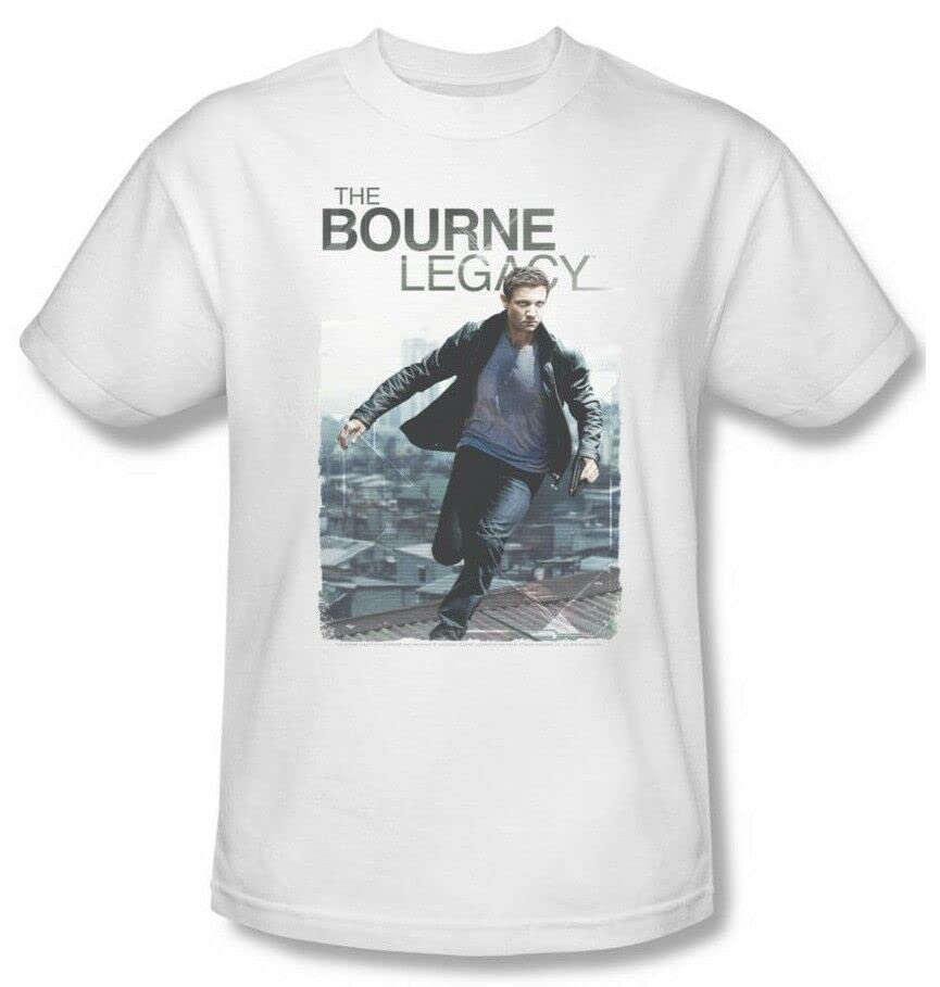 APSRA RETAIL Bourne Legacy T-Shirt Men's Regular fit Cotton White Graphic White tee UNI709 Casual T-Shirt Half Sleeve Round Neck Printed Men's t Shirt