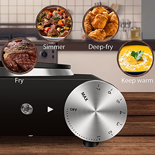 Cusimax Electric Hot Plate For Cooking Portable Single Burner 1500W Cast Iron Hot Plates Heat-Up In Seconds Adjustable Temperature Control Stainless Steel Non-Slip Rubber Feet Upgraded Version B101 #TOP4