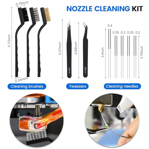 45 Pcs 3D Printer Tool Kit, 3D Printer Accessories Includes Nozzle Cleaning Kit, Deburring Tool, Files, Pliers, Removal Scrapers Suitable for 3D Print Removing, Cleaning, Finishing - Image 6