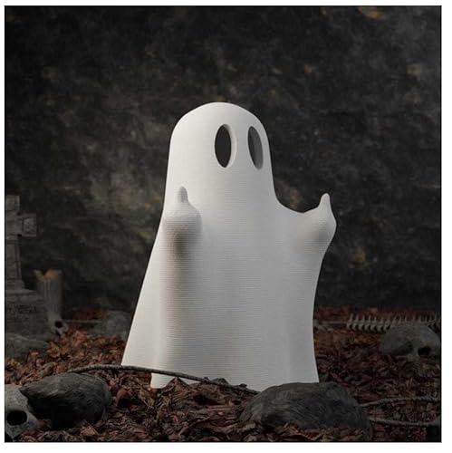 Adorable estatua de gato fantasma en miniatura, decoración espeluznante, regalo único para los amantes de los gatos, figura de Halloween, escultura de gatitos fantasmas impresa en 3D para decoración
