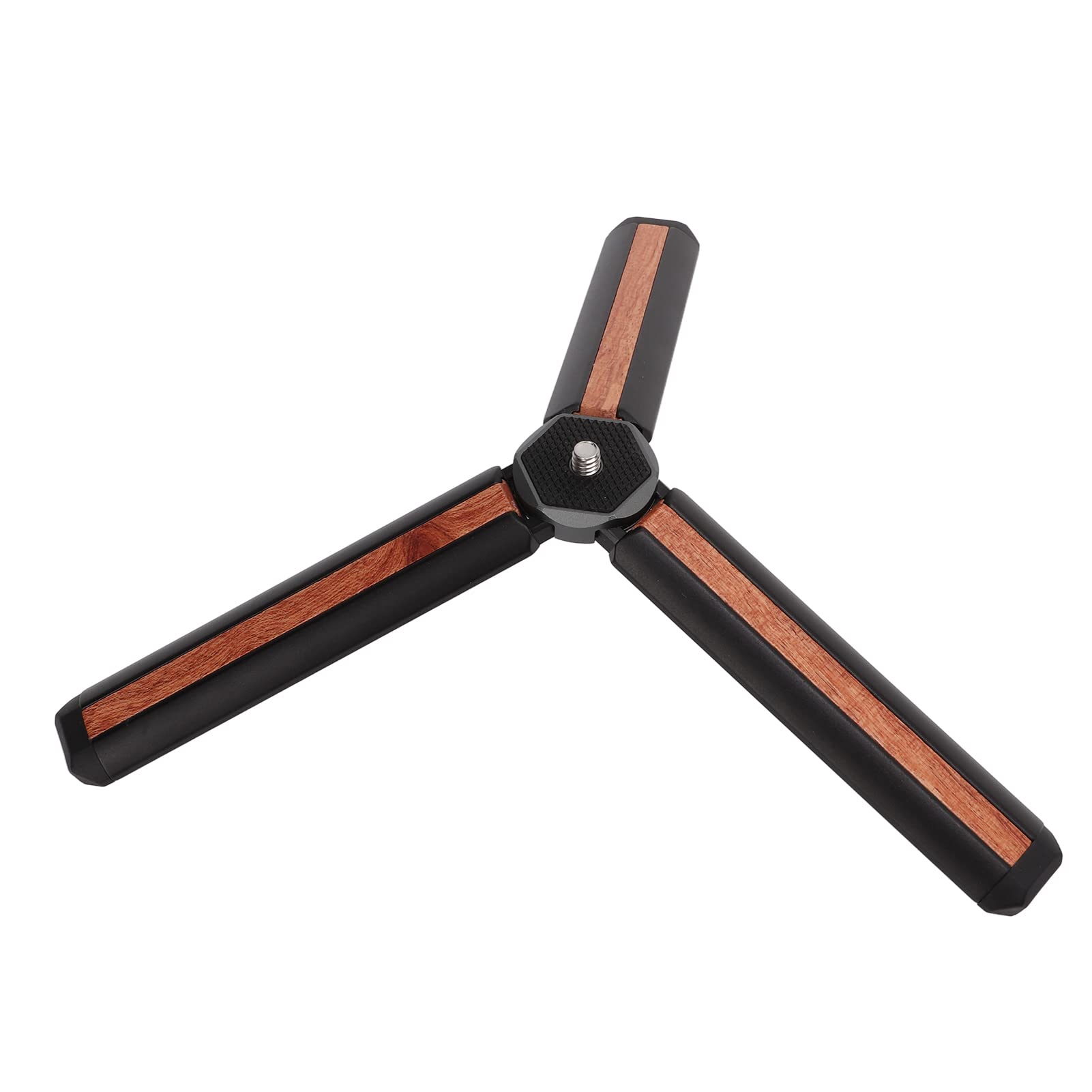 Treppiede da tavolo con vite da 1/4", lega di alluminio + treppiede in palissandro brasiliano per smartphone, fotocamera, live streaming e webcam