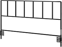 MAHANCRIS Queen Size Metal Headboard with Universal Adapters & Adjustable Height - Modern Black Iron Bed Frame