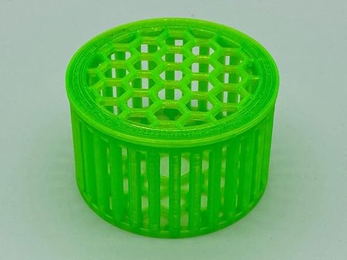 Miniatura 2 de Cesta de hongos de 2 pulgadas para frags de coral, caja de setos, protector de hongos de cárcel (redondo estándar, verde brillante UV)