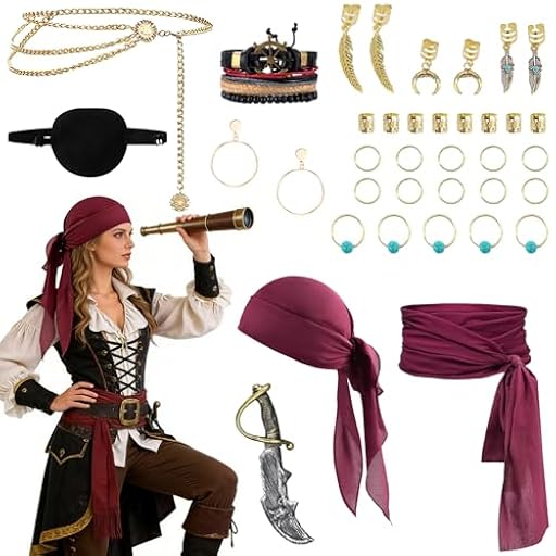 MINGJAY Accesorios para Disfraces de Piratas,Juego de Accesorios,Accesorios Pirata Mujer,Traje De Pirata,Bufanda de Cabeza Piratas,Disfraz Piratae Mujer,Para Carnaval,Mardi Gras,Fiesta Temática | Ya disponible en tu tienda friki favorita! En mundofriki.es! MINGJAY Accesorios para Disfraces de Piratas,Juego de Accesorios,Accesorios Pirata Mujer,Traje De Pirata,Bufanda de Cabeza Piratas,Disfraz Piratae Mujer,Para Carnaval,Mardi Gras,Fiesta Temática | Ya disponible en tu tienda friki favorita! En mundofriki.es!