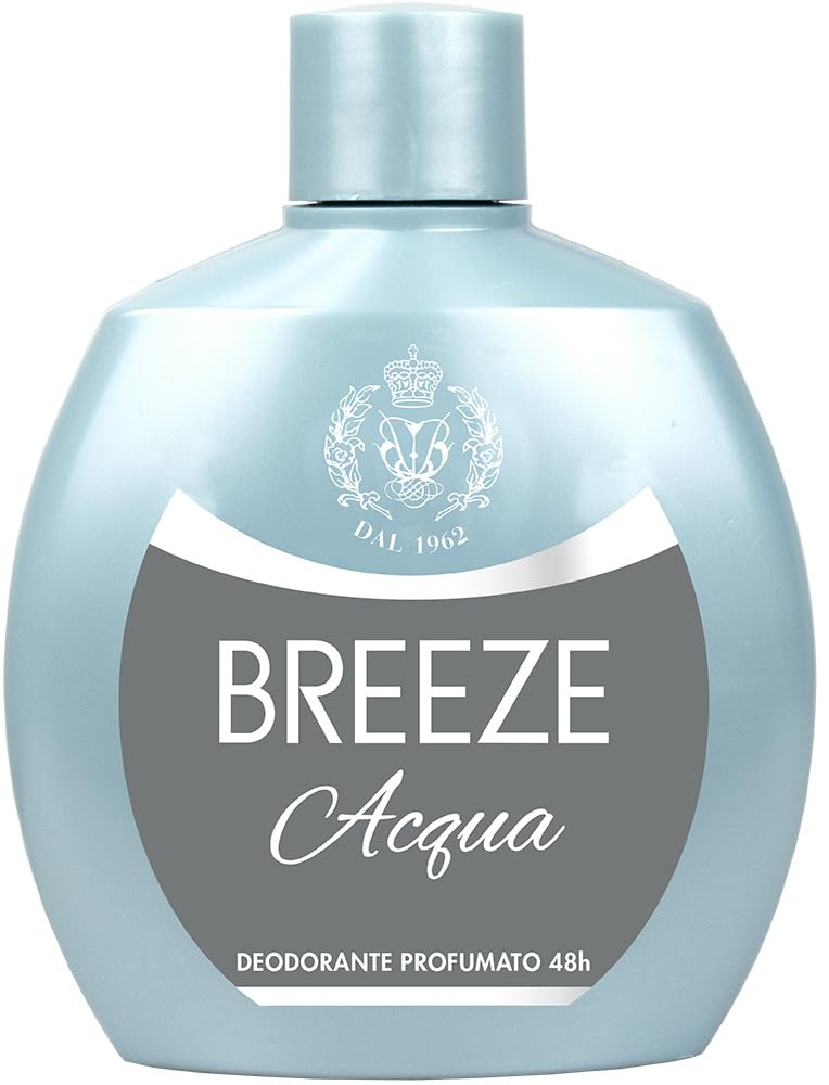 Breeze Acqua - Desodorante Squeeze (12 unidades, sin gas y sin sales de aluminio, desodorante perfumado de 48 horas, 100 ml, incluye llavero Beni Culinari gratuito)