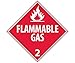 Sign, PLACARD, FLAMMABLE GAS 2, 10 3/4X10 3/4, PS VINYL (13 pack)
