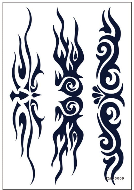 Tatouage tribal Tatouage Bois de Cul Tatouage Semi Permanent Tatouage Longue Durée Imperméable Faux Tatouage XLM (09)