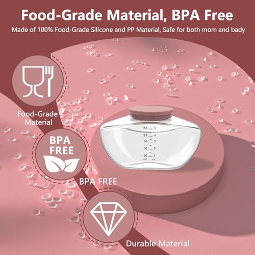 Image of 1 Pack Breastmilk Collection Replacement Accessories for Momcozy Upgraded Mobile Flow M9, Upgraded M9 Milk Container with Red Silicone Cap, Not Mom Cozy Original Parts