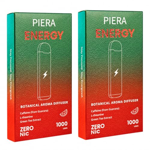 PIERA Botanical Aroma Diffuser Set Plant-Based Botanical Scent Non-Electronic Personal Fragrance Accessory Detox Sleep & Energy 3 Sticks 1 Pack (2 Energy)
