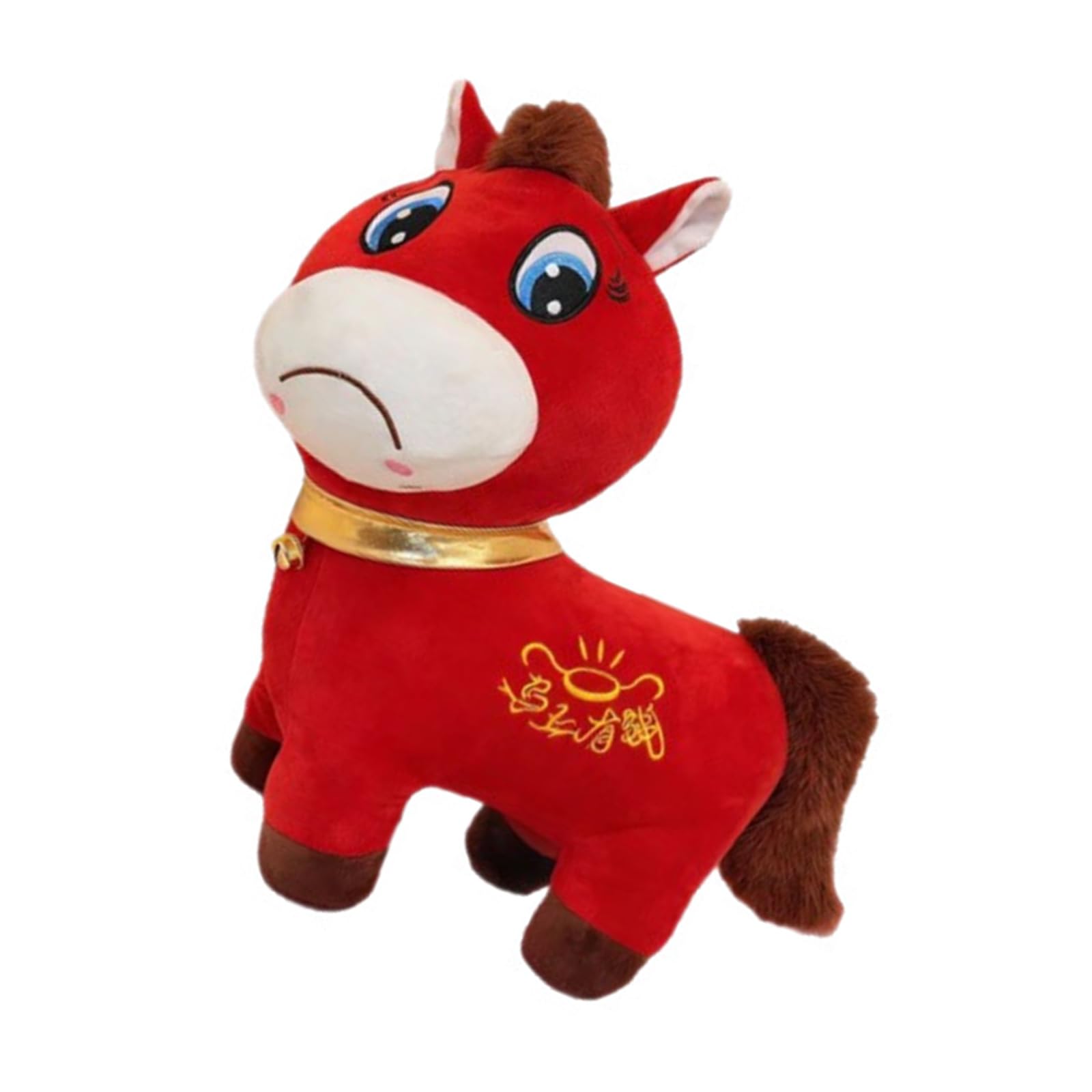 LLUJIAXI Crying Horse Year Of Horse Zodiacs Plush Doll Symbolizing Luck Prosperity Soft Cotton Filling Home Decoration