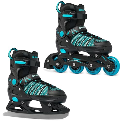RAVEN 2in1 Schlittschuhe Inline Skates Inliner für Kinder und Erwachsene verstellbar (Vella...
