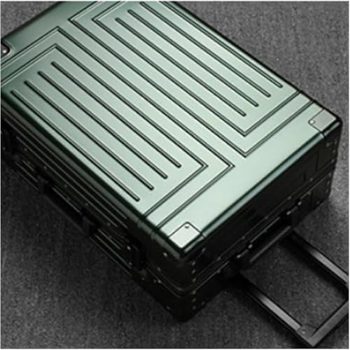 Aluminum Magnesium Alloy Travel Suitcase with Universal Wheels – Portable All-Metal Trolley Case for Outdoor Travel(Size:22in)3