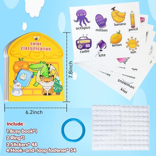 Image of Color Sorting Game Montessori STEM Sensory Training Early Educational Preschool Learning Activity Toy Gift for Toddlers Kids Ages 2 3 4 5 (Color Classification Book)