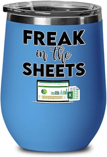 Miniatura 5 de Freak In The Sheets Excel Wine Tumbler for Accountant CPA Accounting Thank You Appreciation Ideas for Boss Coworker Office Humor 12 oz Powder Coated