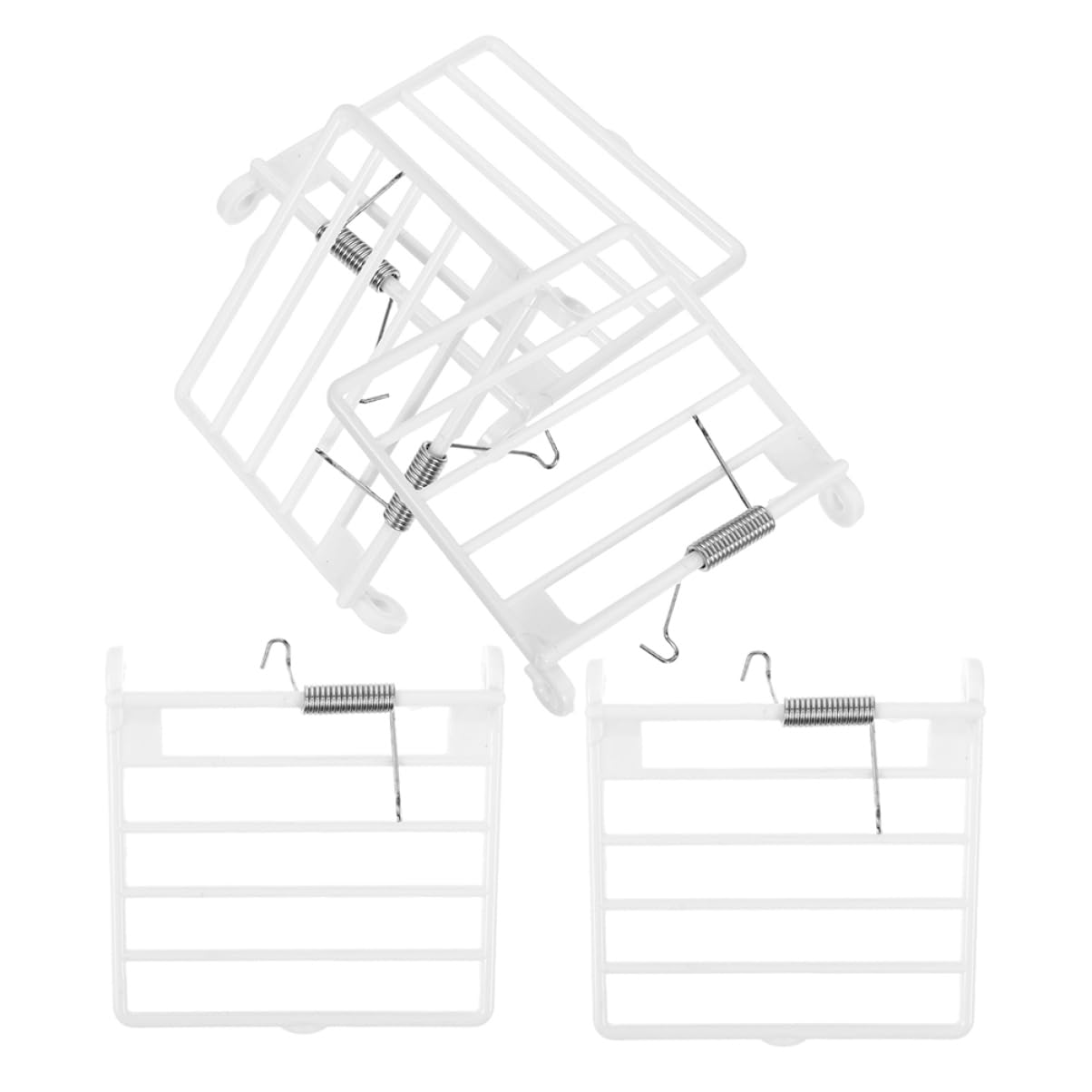 Gatuida 5 Unitá Porta per Gabbia Uccelli Bianco in Plastico con Molla, Design Ergonomico Facile da Installare, Accessori per Uccelli per Gabbie Piccole