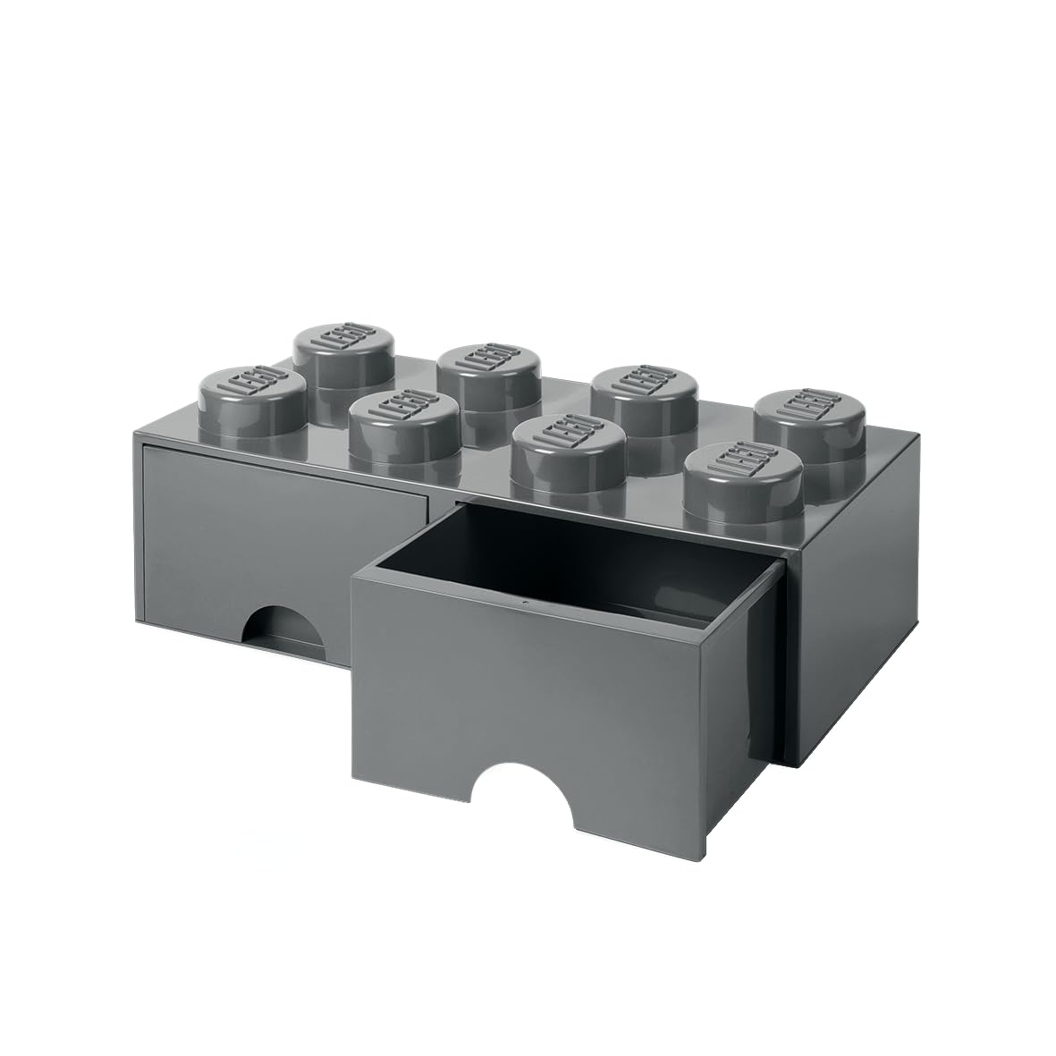 Room Copenhagen brique LEGO 8 boutons, 2 tiroirs, boîte de rangement empilable, 9.4 l, Gris Foncé, 40061754, one size