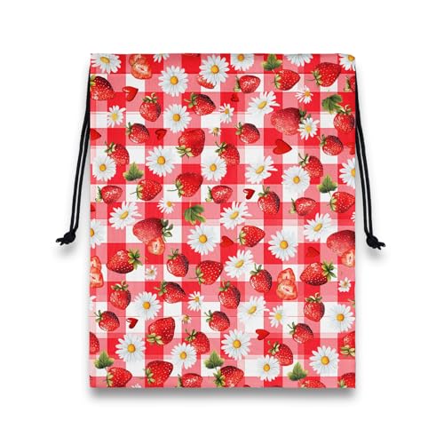 Image of Gymnastics Grip Bag Waterproof Gymnastics Pouch Stawberries Daisy String Bag for Gym