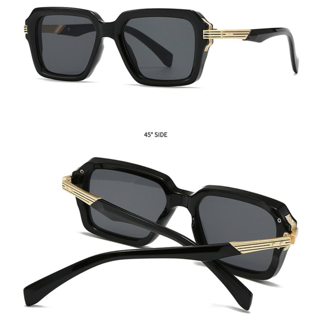 Lunettes de soleil rétro bicolores pour hommes et femmes, rivets tendance, dégradées, UV400, style punk