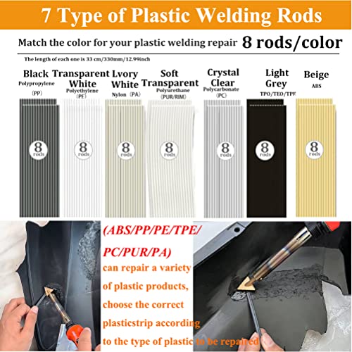 Soldador de plástico de 100 W, kit de solda de plástico 2 em 1 com pontas de ferro de solda e 56 has