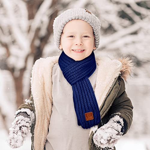 Toddor 4 Pieces Kids Scarf Winter Knitted Kids Scarves Solid Color Neck Warmer For Children #TOP5