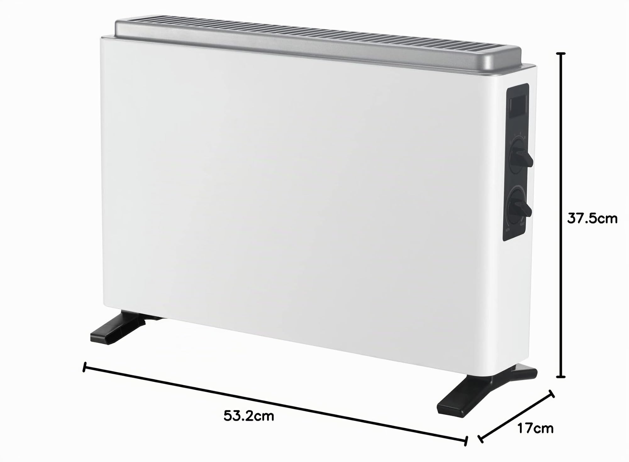 Midea NDK20-21AE Slim Style - Convector térmico de bajo consumo (2000 W, 3 niveles de potencia, función anticongelante silenciosa), color blanco