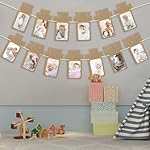 First Birthday Decorations for Baby from Newborn to 12 Months, 1st Birthday Photo Banner Baby Monthly Milestone, Party Hanging Supplies for Girls Boys (Kraft) - Image 3
