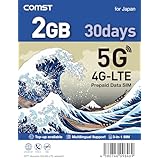 COMST プリペイドSIMカード ドコモ 5G /4G LTE チャージ可能 日本国内 データ通信専用 (2GB 30days)