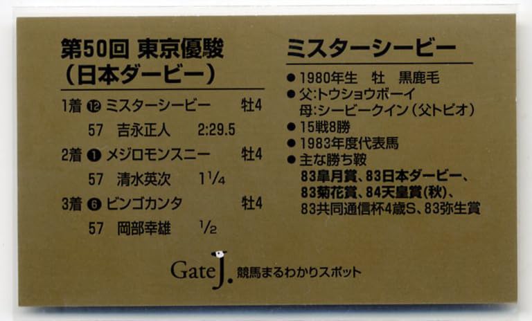 Amazon.co.jp: ミスターシービー 東京優駿（日本ダービー） 単勝