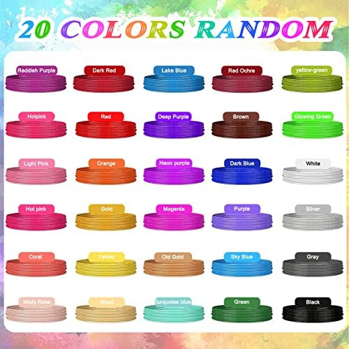 3D Pen Filament Refills PLA, 20 Colors, 5m Each Total 100m, 1.75mm 3D Printing Pen Filament,No Smells Filament for Most Intelligent 3D Pen