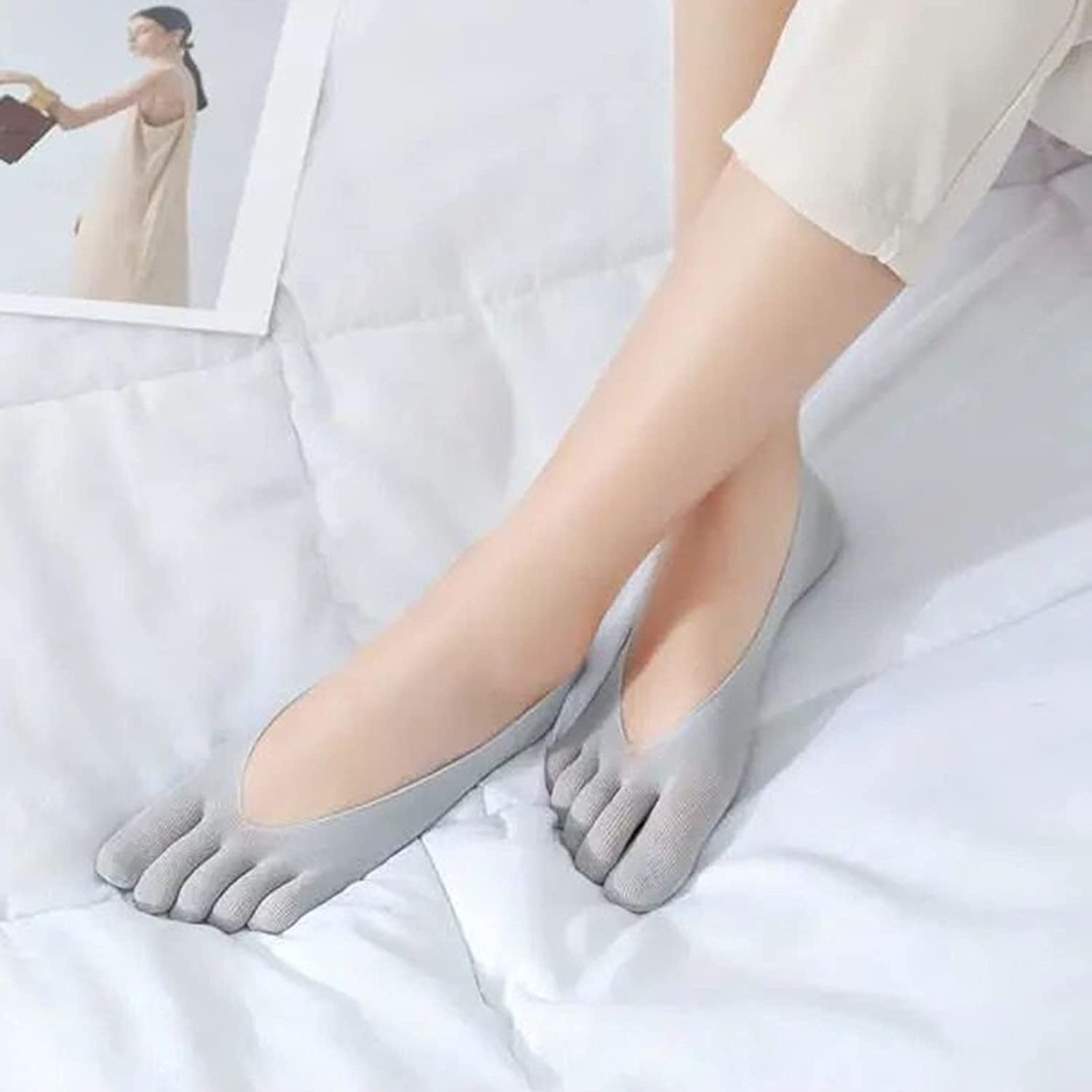 Habrur Calzini Invernali Termici 5 Paia Di Calzini Invisibili Five Toe Ankle Liner Five Toe Socks Per Le Donne
