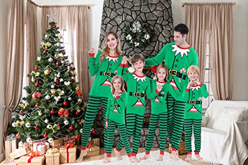 Benaive Matching Family Christmas Pajamas Set Holiday Pjs for Women Men Sleepwear (Green, Elf, 3T) - image 6