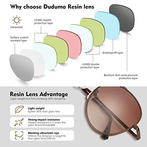 Duduma Premium Classic Sunglasses with Metal Frame Uv400 Protection - Thumbnail 6