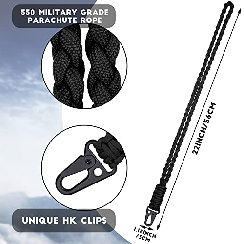 Frienda 2 Set Heavy Duty Paracord Lanyard Necklace Whistles Strap Braided 550 Keychain Lanyard for Outdoor Activities (Black, Red) by Frienda - Image 7